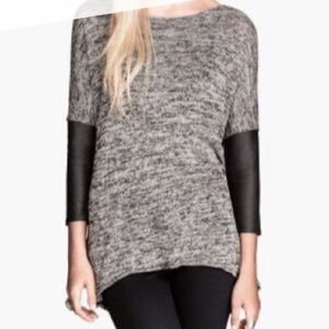 H&M | faux leather sleeve top